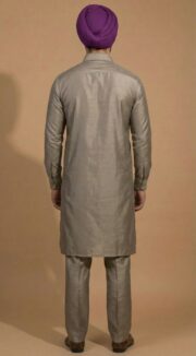 Greige (Grey + Beige) Kurta Pajama - Image 2
